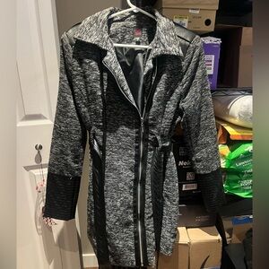 2B Bebe Black and Gray Trench Coat